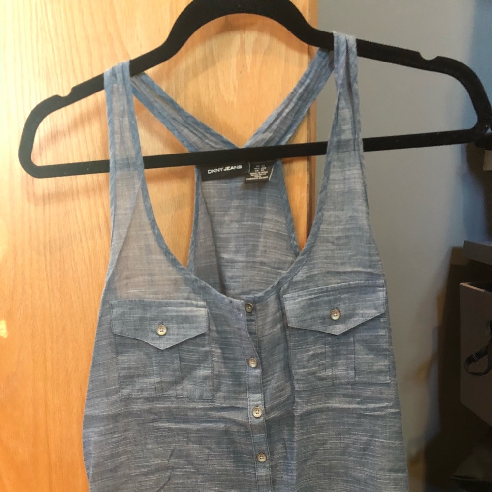 DKNY grey linen tank top